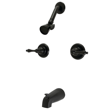 Kingston Brass KB240AL Two-Handle Tub and Shower Faucet, Matte Black KB240AL